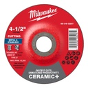 Milwaukee 49-94-0207 4-1/2" x .045" x 7/8" Ceramic+ Metal Cut Off Wheel -Type 27