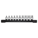 Milwaukee 48-22-9545 10pc 1/4” Drive Low-Profile Hex Bit Socket Set - Metric