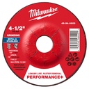 Milwaukee 49-94-0603 4-1/2" x 1/4" x 7/8" Performance+ Metal Grinding Wheel - Type 27
