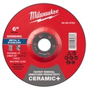 Milwaukee 49-94-0723 6" x 1/4" x 7/8" Ceramic+ Metal Grinding Wheel - Type 27 -