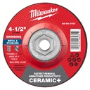 Milwaukee 49-94-0707 4-1/2" x 1/4" x 5/8"-11 Ceramic+ Metal Grinding Wheel - Type 27