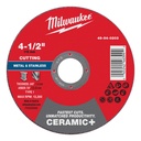 Milwaukee 49-94-0203 4-1/2" x .045" x 7/8" Ceramic+ Metal Cut Off Wheel -Type 1