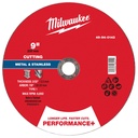 Milwaukee 49-94-0143 9" x 3/32" x 7/8" Performance+ Metal Cut Off Wheel - Type 1