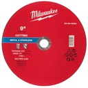 Milwaukee 49-94-0043 9" x 3/32" x 7/8" Metal Cut Off Wheel -Type 1