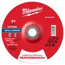 Milwaukee 49-94-0137 7" x 3/32" x 7/8" Performance+ Metal Cut Off Wheel - Type 27
