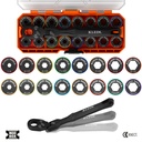 Klein KNECT™ Ratcheting 17-in-1 Low-Profile Socket Wrench Set (65431LP)