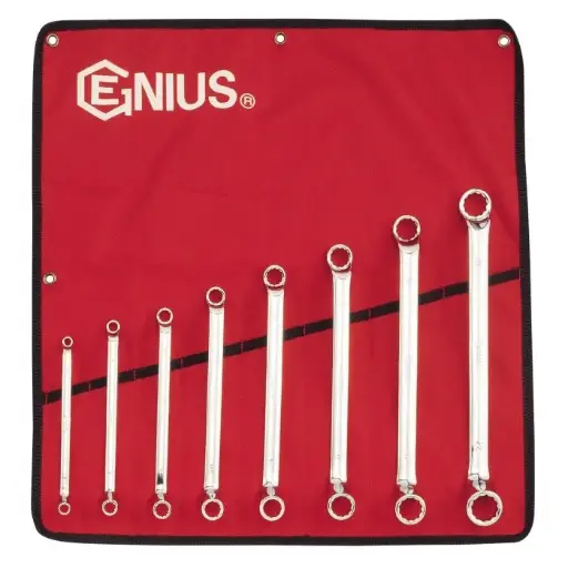 [GUS_DE-708M] Genius Tools DE-708M 8PC Metric Double Ended Offset Ring Wrench Set