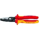 Knipex 8" Cable Shears-Twin Cutting Edges-1000V Insulated (95 18 200 SBA)