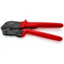 Knipex 10" Crimping Pliers For Non-Insulated Open Plug-Type Connectors (Plug Width 2.8 and 4.8 mm) (97 52 04)