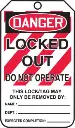 Accuform OSHA Danger Safety Tags - LOTO Tags "Danger Locked Out - Do Not Operate" Pack 25