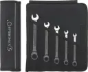 Stahlwille Ratcheting Combination Wrench Set, 8-19mm, 5pcs, Metric, OPEN RATCH 17/5 (96411705)