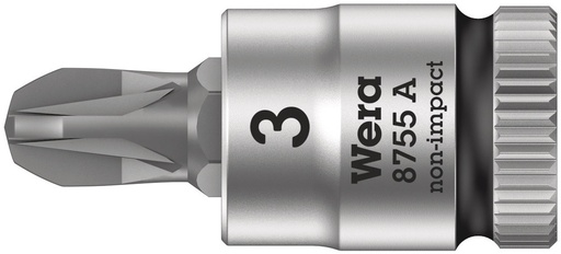 [WER_05003355001] Wera 05003355001 8755 A Pozidriv Zyklop Bit Socket, 1/4" Dr, PZ 3 X 28 mm