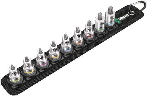 [WER_05003972001] Wera 05003972001 Belt B 3 TORX® HF Zyklop Bit Socket Set w/Holding Function, 3/8" Dr, 9 Pc