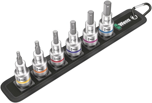 [WER_05003996001] Wera 05003996001 Belt C 2 Zyklop In-Hex-Plus Bit Socket Set w/Holding Function, 1/2" Dr, 6 Pc