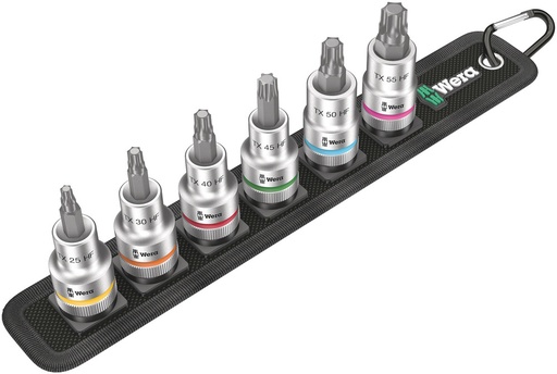[WER_05003997001] Wera 05003997001 Belt C 3 TORX® HF Zyklop Bit Socket Set w/Holding Function, 1/2" Dr, 6 Pc