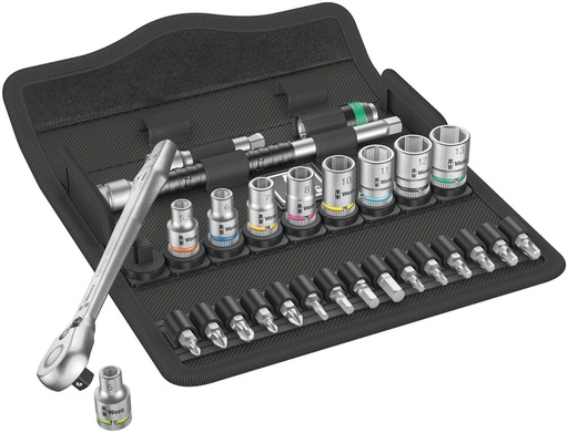 [WER_05004018001] Wera 05004018001 8100 SA 8 Zyklop Metal Ratchet Set With Switch Lever, 1/4" Dr, Metric, 28 Pc