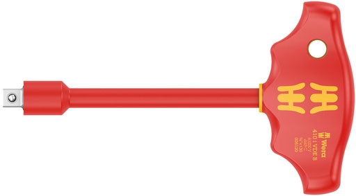 [WER_05005120001] Wera 05005120001 410 I VDE B VDE-Insulated T-Handle Adapter Screwdriver For 3/8" Sockets, 3/8" X 130 mm