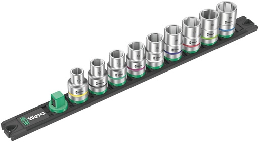 [WER_05005460001] Wera 05005460001 Magnetic Socket Rail C 4 Zyklop Socket Set, 1/2" Dr, 9 Pc