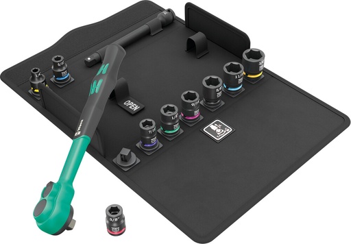 [WER_05005531001] Wera 05005531001 8100 SB 13 Zyklop Comfort Ratchet Set, Reversing Lever, 3/8" Dr, SAE, 11 Pc
