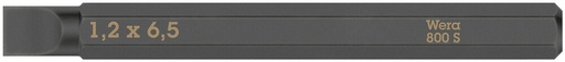 [WER_05018142001] Wera 05018142001 800 S Slotted Bits For Impact Screwdrivers, 1.2 X 6.5 X 70 mm