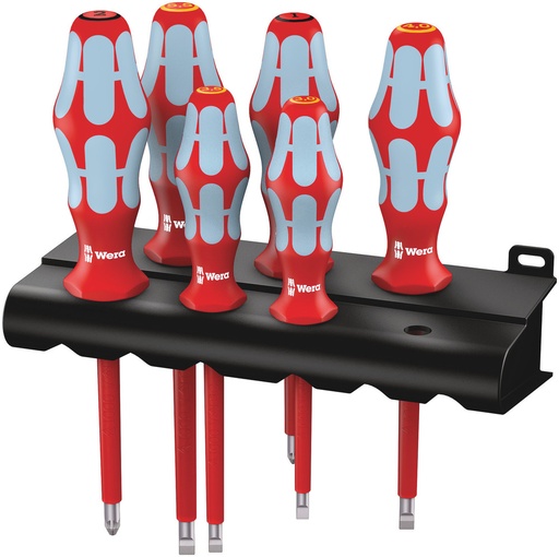[WER_05022745001] Wera 05022745001 3165 I/6 Screwdriver Set, Stainless and Rack, 6 Pc