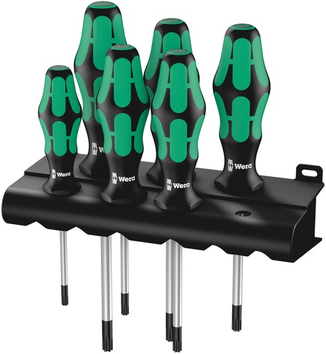 [WER_05028062001] Wera 05028062001 367/6 TORX® Screwdriver Set Kraftform Plus and Rack, 6 Pc
