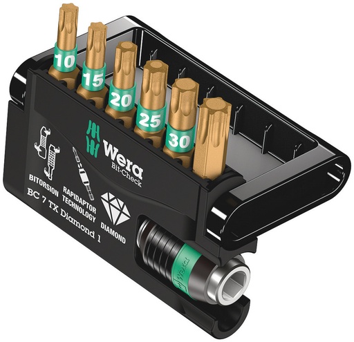 [WER_05057415001] Wera 05057415001 Bit-Check 7 TX Diamond 1, 7 Pc