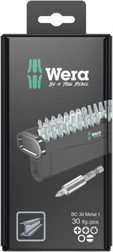 [WER_05057440001] Wera 05057440001 Bit-Check 30 Metal 1 SB, 30 Pc