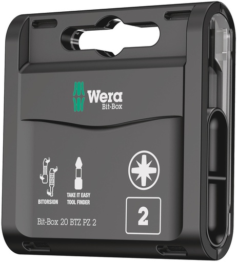 [WER_05057761001] Wera 05057761001 Bit-Box 20 BTZ PZ, PZ 2 X 25 mm, 20 Pc