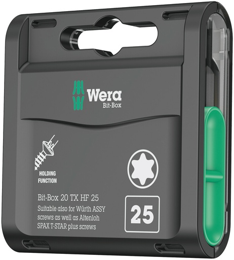[WER_05057777001] Wera 05057777001 Bit-Box 20 TX HF, TX 20 X 25 mm, 20 Pc