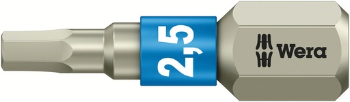 [WER_05071072001] Wera 05071072001 3840/1 TS Bits, Stainless, 2.5 X 25 mm