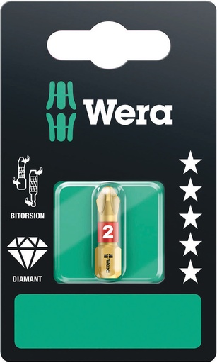 [WER_05073332001] Wera 05073332001 851/1 BDC SB Bits, PH 1 X 25 mm