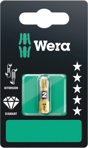 [WER_05073337001] Wera 05073337001 855/1 BDC SB Bits, PZ 2 X 25 mm