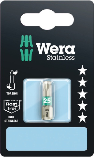 [WER_05073620001] Wera 05073620001 3867/1 TS SB TORX® Bits, Stainless, TX 10 X 25 mm
