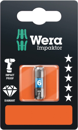[WER_05073906001] Wera 05073906001 840/1 IMP DC SB Impaktor Bits, 6 X 25 mm