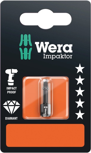 [WER_05073931001] Wera 05073931001 868/1 IMP DC SB Impaktor Square-Plus Bits, # 2 X 25 mm