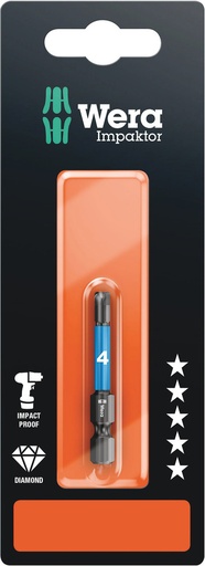 [WER_05073944001] Wera 05073944001 840/4 IMP DC Impaktor Bits SB, 4 X 50 mm