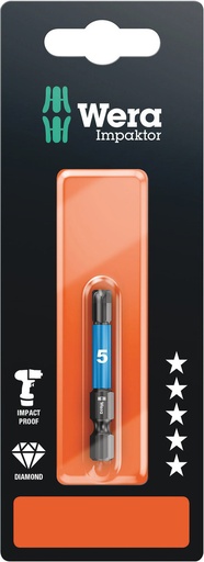 [WER_05073945001] Wera 05073945001 840/4 IMP DC Impaktor Bits SB, 5 X 50 mm