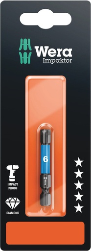 [WER_05073946001] Wera 05073946001 840/4 IMP DC Impaktor Bits SB, 6 X 50 mm