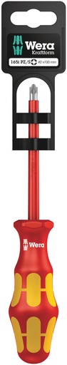 [WER_05100022001] Wera 05100022001 165 I PZ/S SB VDE Insulated Screwdriver For PlusMinus Screws (Pozidriv/Slotted), # 2 X 100 mm