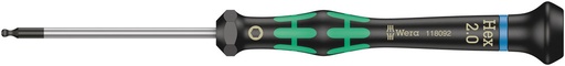 [WER_05118092001] Wera 05118092001 2052 Ball End Hexagon Screwdriver For Electronic Applications, 2 X 60 mm