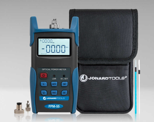 [FPM-55] Jonard FPM-55 Fiber Optic Power Meter w/ Data Storage (-50 to +26 dBm) & FC/SC/LC Adapters