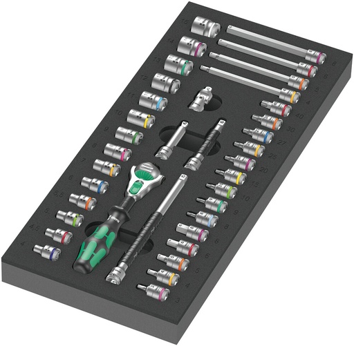 [WER_05150110001] Wera 05150110001 9720 Foam Insert 8000 A Zyklop 1/4" Ratchet Set 1, 37 Pc