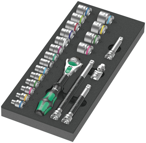 [WER_05150111001] Wera 05150111001 9721 Foam Insert 8000 B Zyklop 3/8" Ratchet Set 1, 23 Pc