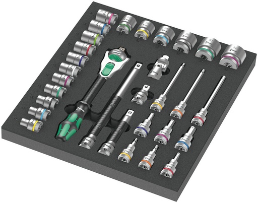 [WER_05150112001] Wera 05150112001 9722 Foam Insert 8000 C Zyklop 1/2" Ratchet Set 1, 31 Pc