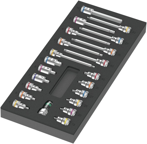 [WER_05150113001] Wera 05150113001 9723 Foam Insert Zyklop B 3/8" Bit Socket Set 1, 22 Pc