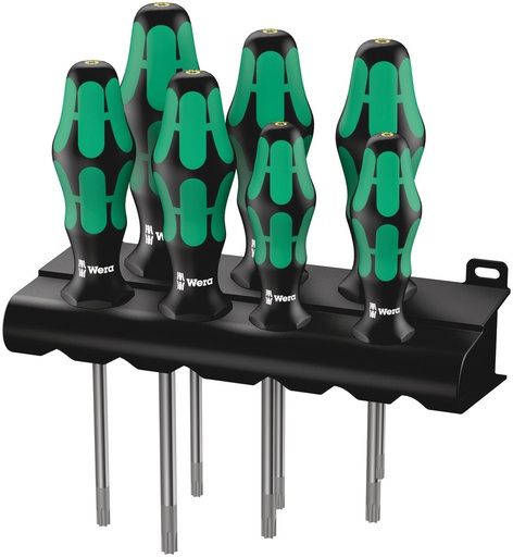 [WER_05223161001] Wera 05223161001 367/7 TORX® HF Kraftform Plus Screwdriver Set w/Holding Function and Rack, 7 Pc