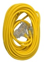 Southwire 50ft SJTW 12/3 Three-Way Power Block W/ Lighted End  (Yellow)
