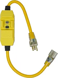 [SWR_2817] Yellow Jacket 12/3 2' SJTW INLINE GFCI SINGLE OUTLET