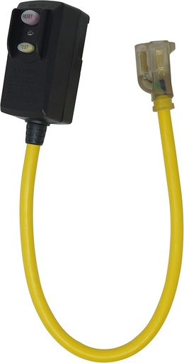[SWR_2877] Yellow Jacket 12/3 2' SJTW 15 AMP GFCI RIGHT ANGLE SINGLE OUTLET LIT END